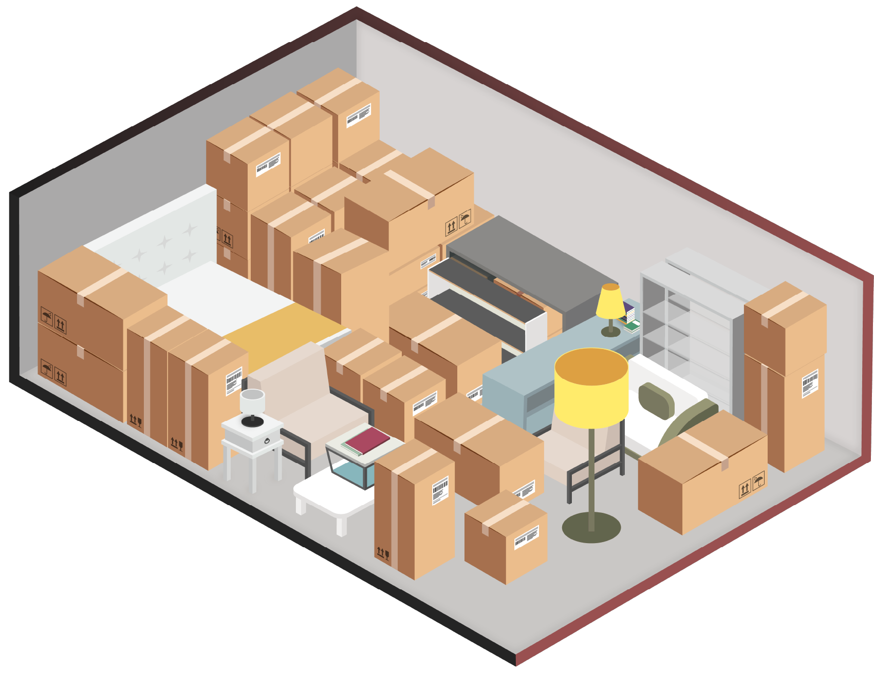 Illustration of a 9×17 & 10×15 storage unit