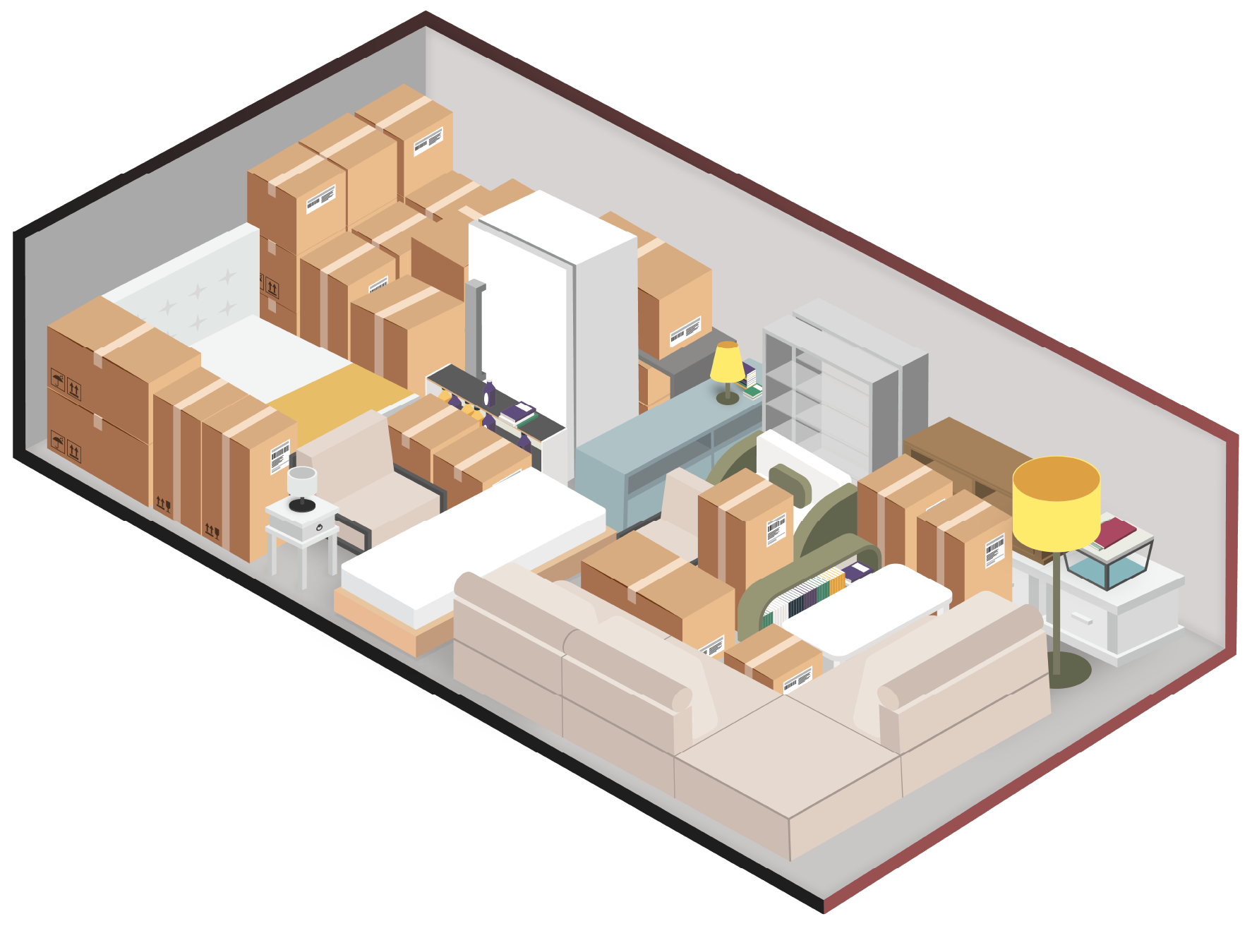 Illustration of a 10×20 & 10×22 storage unit