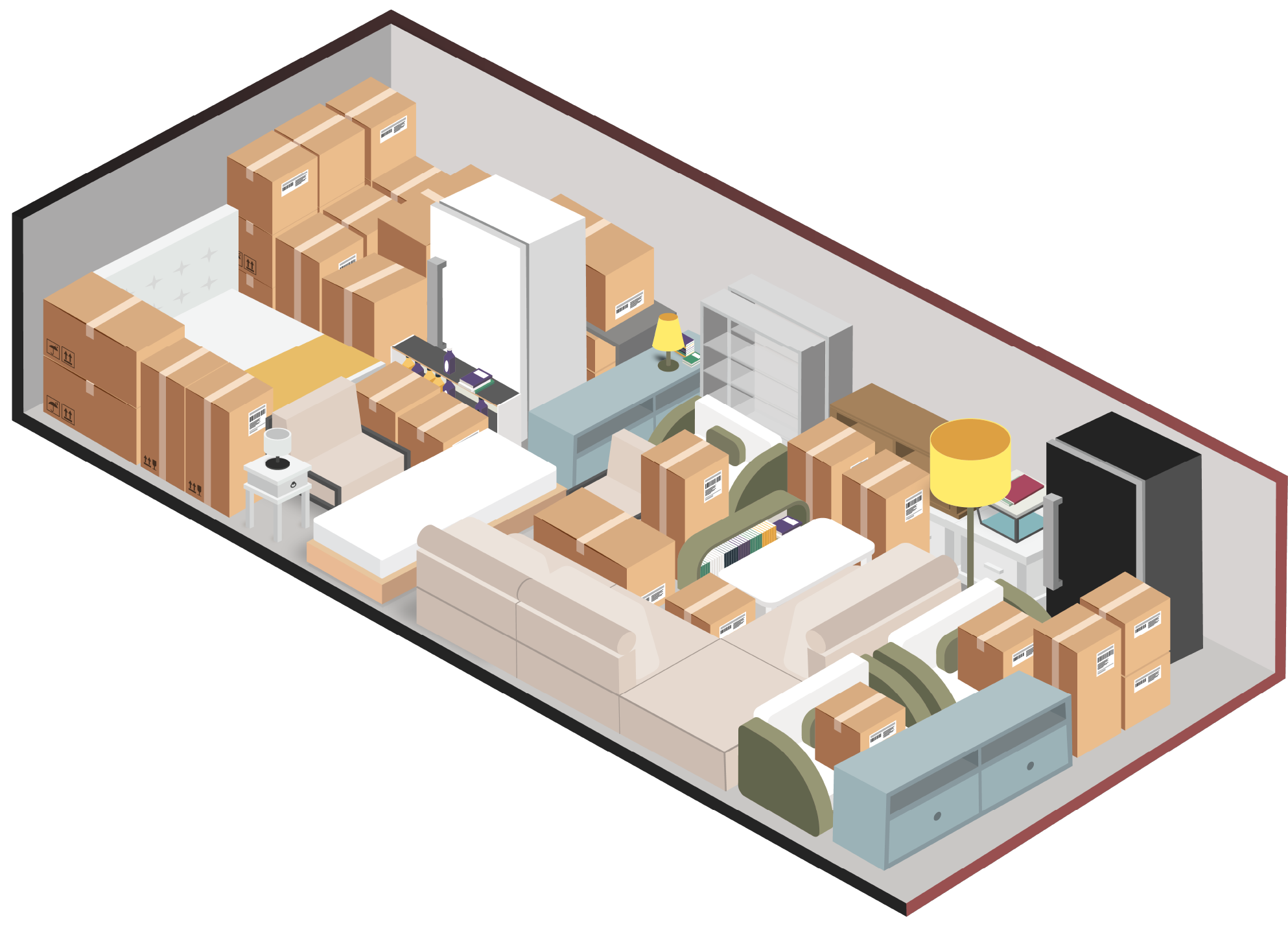 Illustration of a 10×24 & 10×25 storage unit