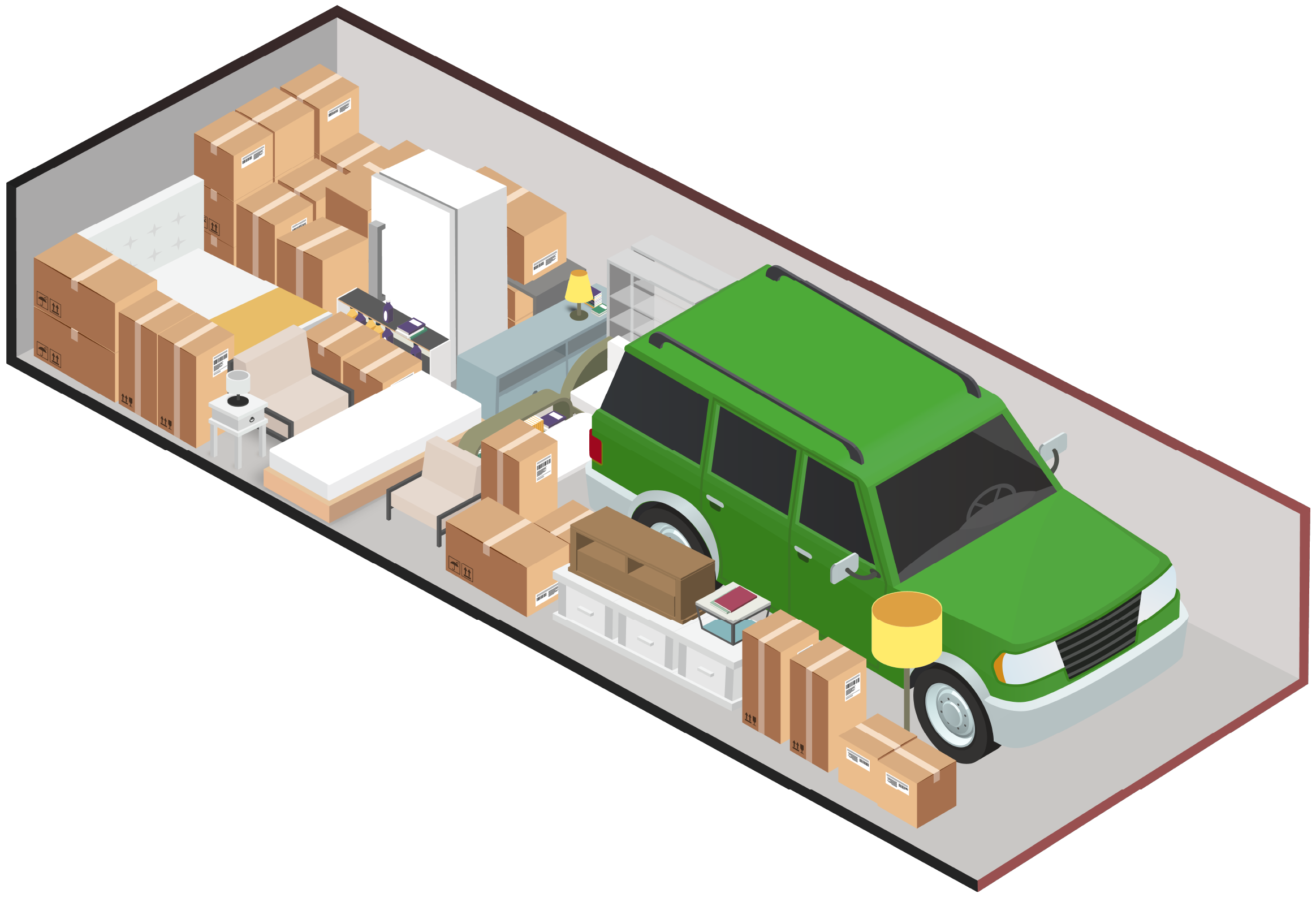 Illustration of a 10×30 storage unit